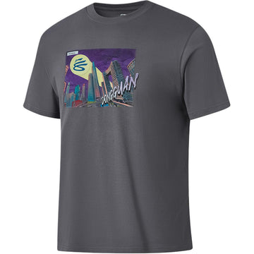 Li Ning Curry China Collection T Shirts Men's Meteorite Gray Dongguan Crew Neck Moderate