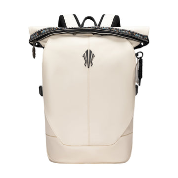Anta Matte Finish Backpack Unisex Ivory White