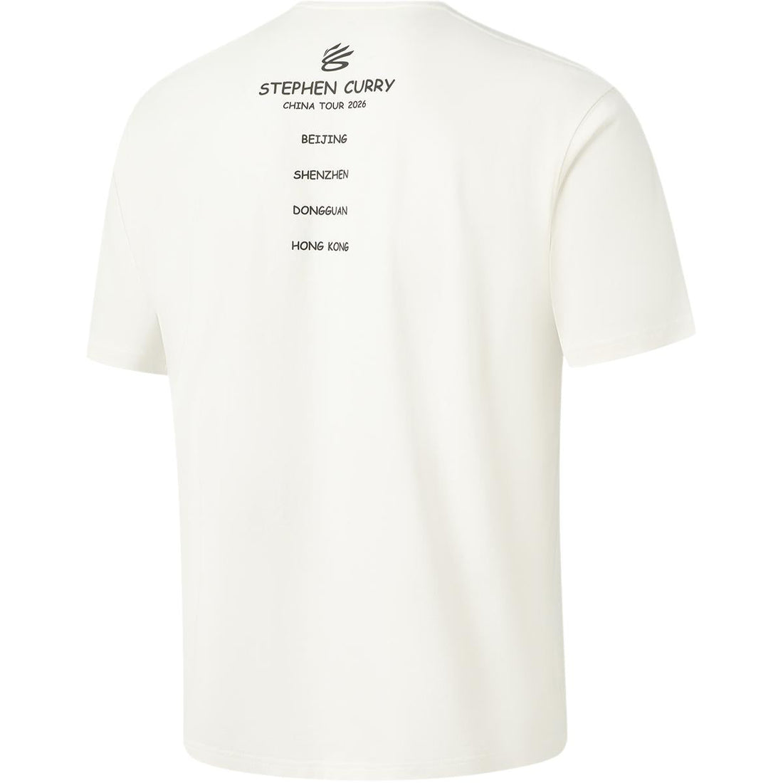 Li Ning Curry China Collection T Shirts Men's Ivory Dongguan Crew Neck Moderate