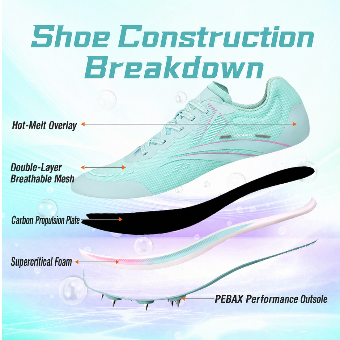 Volanti Bolt Black Sole Lightning Spikes-Volt Lime