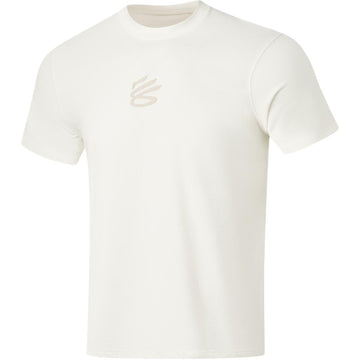 Li Ning Curry China Collection T Shirts Men's Ivory Crew Neck Moderate